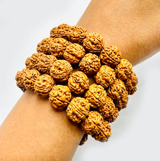Pulsera con memoria de cuentas de Rudraksha