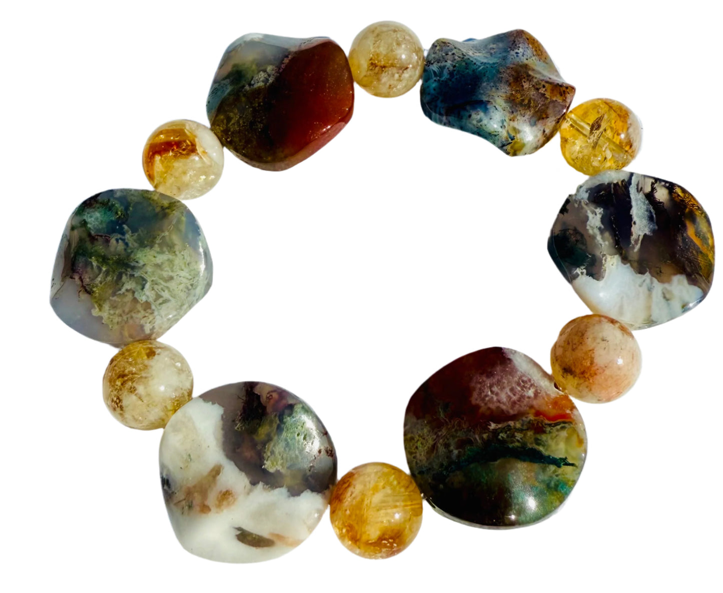 Ethereal Stacks - Agate (India) & Citrine Energy Stone Bracelets