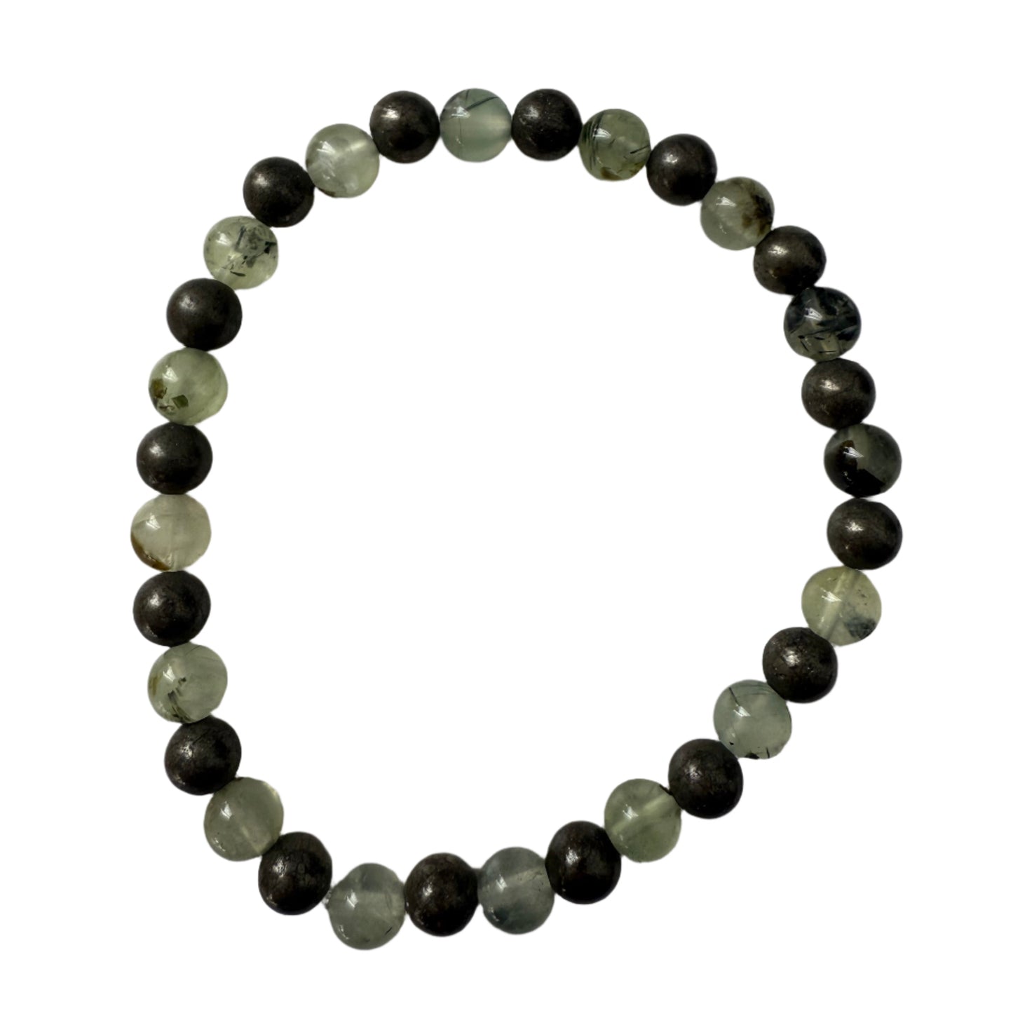 Elemental Stacks - Mystic Shield – Grey Labradorite & Pyrite Small Bead Bracelet
